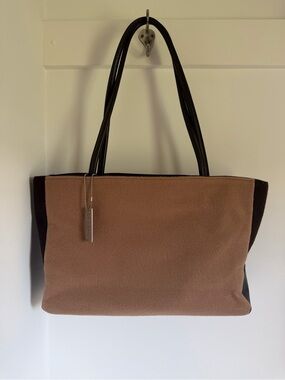 MaxMara Vintage 90s Fleece & Leather Tote